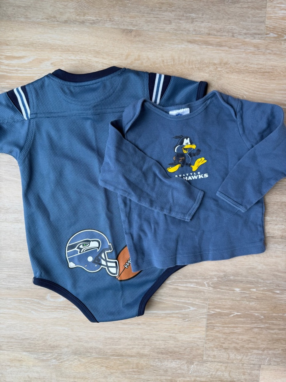 Seattle Seahawks NFL Navy Kids One-Piece Set - Long Sleeve Bodysuit